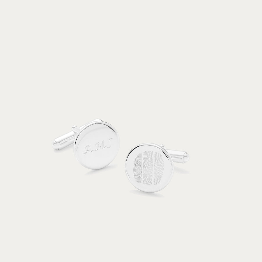 The Trio Fingerprint Cufflinks | Sterling Silver